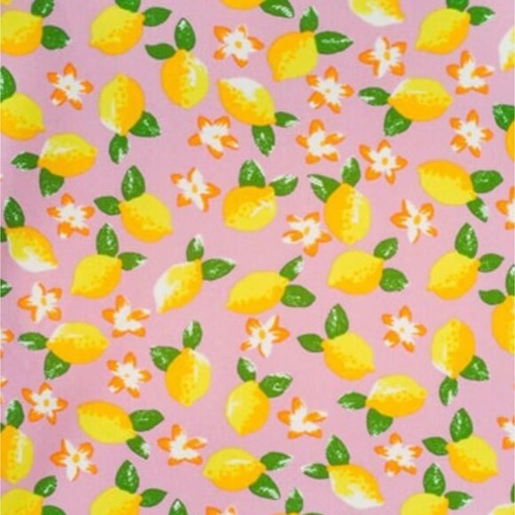 J Crew Womens Bikini Top XXS Lemon Print French Cross-Back Swim Bra Pink Retro - Picture 6 of 6